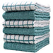 Premium Kitchen Towels (16”X 28”, 6 Pack) – Large Cotton Kitchen Hand Towels – Chef Weave Design – 380 GSM Highly Absorbent Tea Towels Set with Hanging Loop – Aqua
