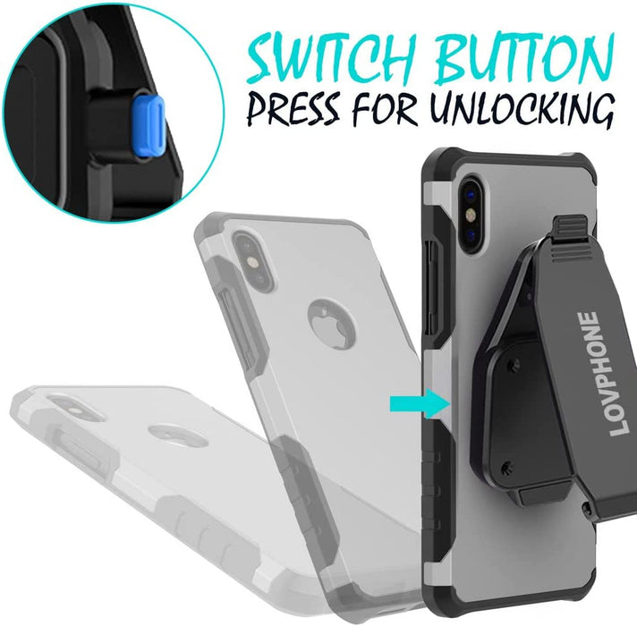 Phone Belt Clip, Universal Holder with Quick Mount,Easy On/Off for Iphone 14,14 Pro,14 Max,14 Pro Max,13,13 Pro,13 Pro Max,12,12 Pro,12 Pro Max,11,11 Pro,11 Pro Max,X,Xs,Xr,Xs Max,7/8,7/8 Plus