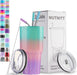 30 Oz Tumbler with Lids and Straws,18/8 Stainless Steel Vacuum Insulated Coffee Tumbler,Insulated Travel Mug Water Cup with Leak-Proof Straw Lid & Flip Lid,3 Metal Straws,1 Cleaning Brush & Gift Box