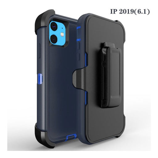 Drop Proof Silicone Belt Clip Holster Phone Case Cover for Apple Iphone 11 (Blue)