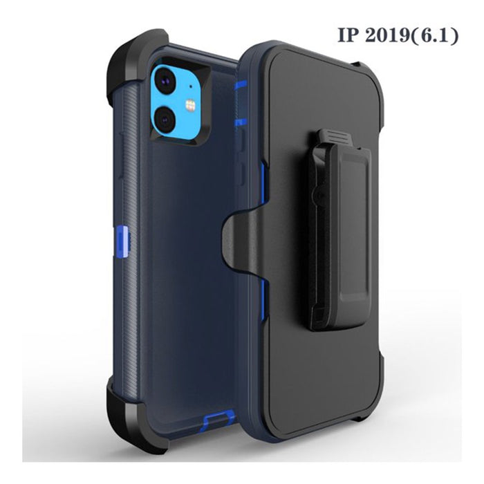 Drop Proof Silicone Belt Clip Holster Phone Case Cover for Apple Iphone 11 (Blue)