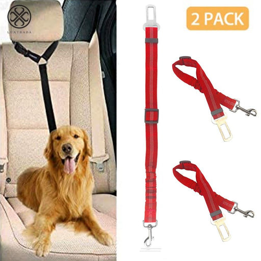 2Pcs Dog Leash Seat Belt Pet Car Seatbelt Safety Lead with Swivel Clip and Adjustable Length for Dogs and Cats, Seatbelt Harness for All Vehicles