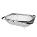 over the Sink Deep Well Oval Stainless Steel Colander Fine Mesh W/ Extendable Handle