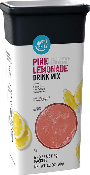 Amazon Brand -  Drink Mix Singles, Pink Lemonade6 Count(Pack of 1) (Previously Solimo)