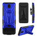 for Nokia C100 Case Kickstand with Tempered Glass Screen Protector Shock Proof Hybrid Cover with Phone Belt Clip Holster - Blue