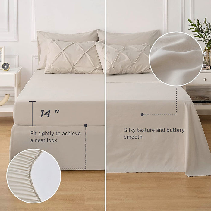 Bedsure Full Size Comforter Sets - Bedding Sets Full 7 Pieces, Bed in a Bag Beige Bed Sets with Comforters, Sheets, Pillowcases & Shams,Adult & Kids Bedding