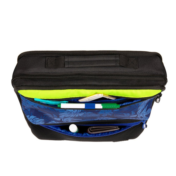 & GO 2" Fashion Zipper Binder, 3 Ring Organizer Bag, 2" Binder, Blue/Black