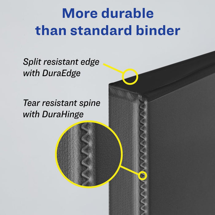 Avery Heavy Duty View Binder, Black, 3-Inch, Slant Ring, One-Touch, 635 Sheets
