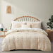 Oli Anderson Duvet Cover Queen Size, 3 Pieces Boho Tufted Bedding Set for All Seasons, Soft and Embroidery Shabby Chic Duvet Covers Set with Zipper Closure (Beige, Queen, 90’’ X 90’’)