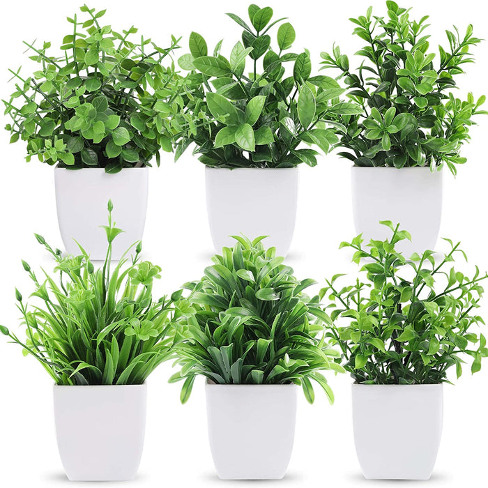 6 Packs Fake Plants, Mini Artificial Plants Indoor for Home Farmhouse Bathroom Shelf Decor…