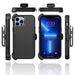 for Iphone 13 Pro Max/13 Pro/13/13 Mini Phone Case with Belt Clip Stand Shockproof Protective Case Hybrid Armor Cover, Black
