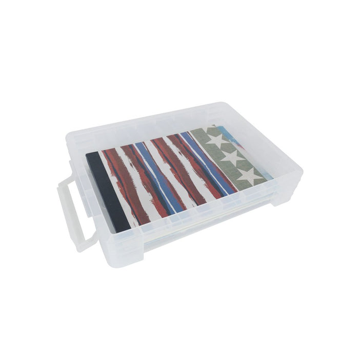 Pen + Gear Plastic Stacker Document Box, Clear, Letter Size, Desktop Organizer