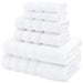 6 Piece Premium Bath Towel Set, 100% Turkish Cotton Towels for Bathroom, White