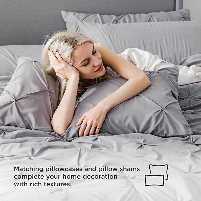 Bedsure Full Size Comforter Sets - Bedding Sets Full 7 Pieces, Bed in a Bag Grey Bed Sets with Comforters, Sheets, Pillowcases & Shams,Adult & Kids Bedding