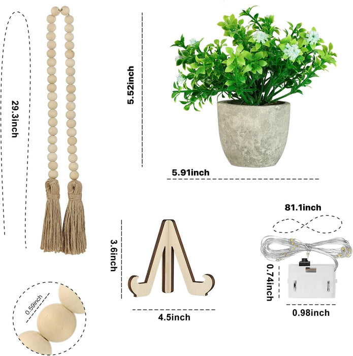 Tiered Tray Decor 10 Pieces Farmhouse Decor for Tiered Tray, White Exquisite Relief Design Sign Rustic Table Ornaments for Kitchen Table Decoration, Housewarming Gift (Tiered Tray NOT Included)