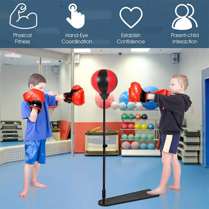 SKONYON Kids Punching Bag with Adjustable Stand and Boxing Gloves