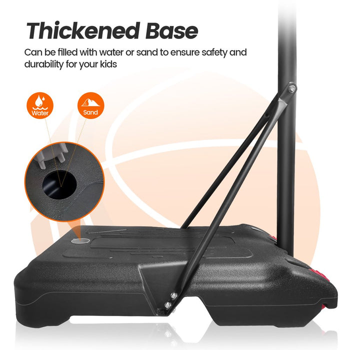 Portable Basketball Hoop Goal System 5 - 7Ft Height Adjustable 34" Backboard for Kids Teens Outdoor Indoor Court