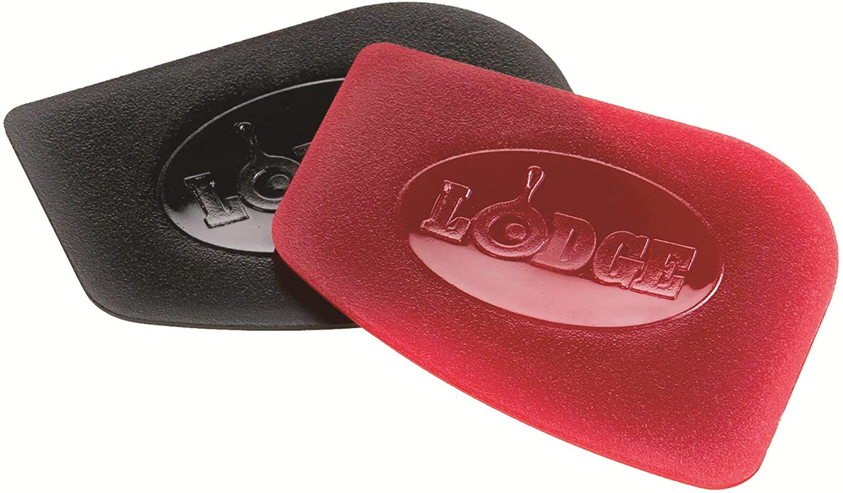 Lodge SCRAPERPK Durable Pan Scrapers, Red and Black, 2-Pack