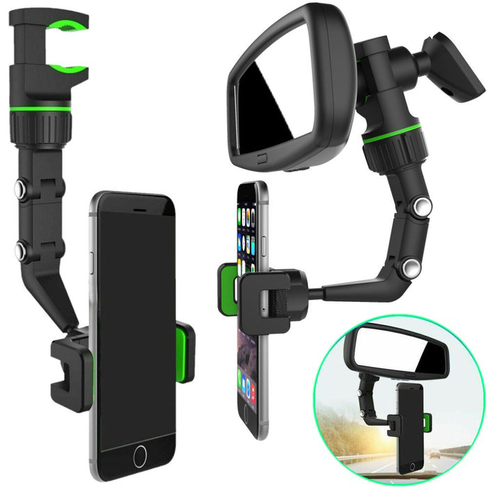 Universal 360° Car Mount Holder Phone Stand Rear-View Mirror Clip for Iphone Samsung Cell Phone GPS