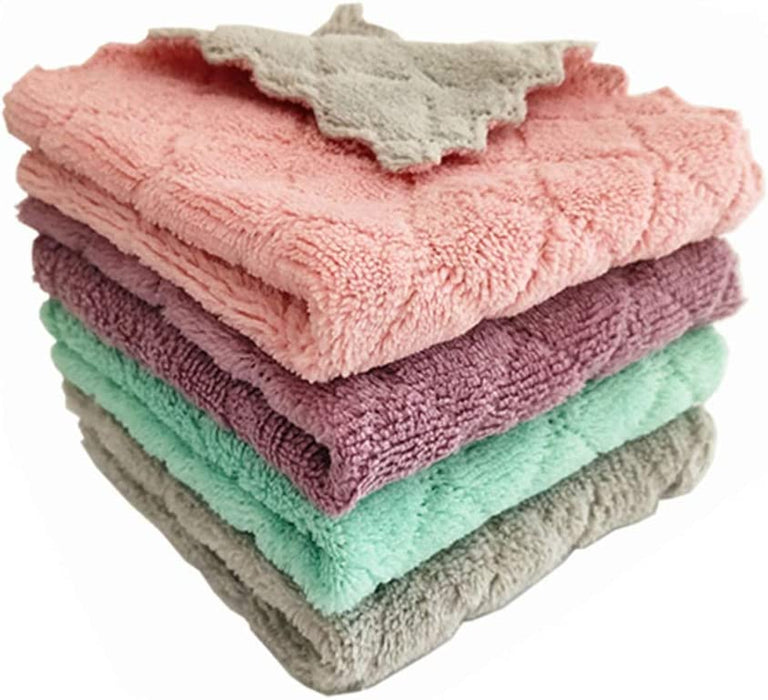 24-Pack 9.85"X9.85" Microfiber Cleaning Cloth, Kitchen Cloth Dish Towels, Double-Sided Premium Dishcloths , Reusable Household Cleaning Cloths for House Furniture Table Kitchen Glass Cleaning
