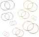Cocamiky 9 Pairs Big Gold Hoop Earrings Set for Women Girls,Stainless Steel 14K Gold Plated Thin Hoops Rose Gold Silver Hypoallergenic Sterling Silver Post for Sensitive Ears Jewelry