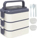 Bento Box Lunch Box, Adult Lunch Container with 3L Large Capacity, Microwave Safe 3 Layers Stackable Lunch Box, Leakproof Food Container with Dividers and Sauce Boxes for Kids and Adults