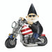 7.5" Biker Gnome Solar Garden Statue