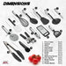 Lux Decor Collection 23 Piece Kitchen Utensils Set - Nylon and Stainless Steel Cooking Utensils Set - Black Utensil Kitchen Starter Set