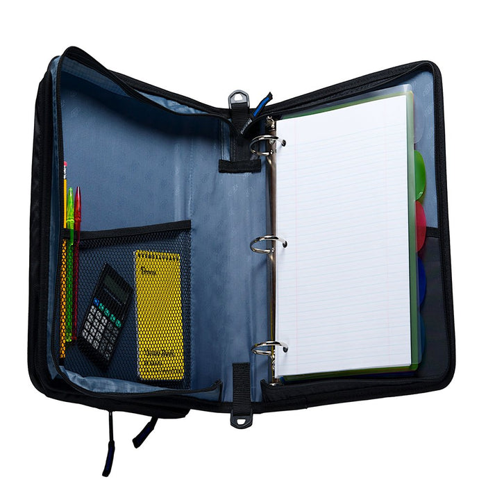 Case It 2" D-Ring Zipper Binder with 13.3" Tablet Pouch, Red, LT-007