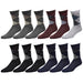 12-Pack Men'S Cotton Dress Socks Casual Crew Fashion Multi Colors