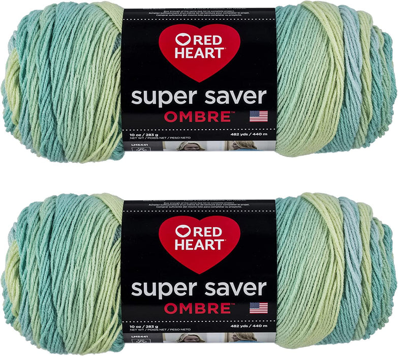 Red Heart Super Saver Jumbo Yarn, Sunny 2 Pack