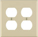 88016 2-Gang Duplex Device Receptacle Wallplate, Standard Size, Thermoset, Device Mount, White