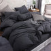 Jersey Knit Duvet Cover Set 100% T-Shirt Cotton Super Soft Comfy 3Pc Bedding Set with Zipper Closure (Heather Charcoal Grey, King)