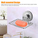 Eeekit Powerful Vacuum Suction Cup Mounted Soap Dish, Waterproof Soap Tray Bar Soap Basket, Strong Rustproof Stainless Steel Wall Mounted Soap Saver Sponge Holder for Bathroom & Kitchen Sink, No Drilling (3 Pack)