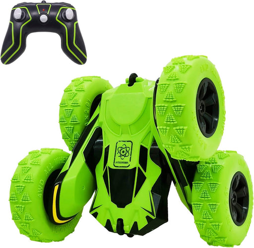 RC Stunt Cars Remote Control Car Double-Sided Driving 360-Degree Flips Rotating Car Toy, Green