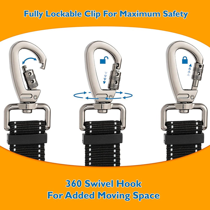Dog Seat Belt - 2 Pack Upgraded 3-In-1 Easy Clip Dog Seatbelts - Durable Nylon Dog Seatbelt Harness with Reflective Elastic Bungee for Safety - Adjustable Pet Car Seat Belt with Buckle