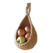 Handmade Woven Hanging Vegetable Fruit Basket Teardrop Shaped Hanging Wall Basket Home Kitchen Storage Holder
