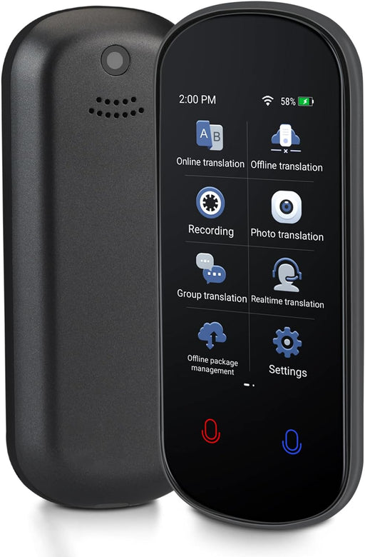 Language Translator Device, Two Way Real-Time Voice Translation, Support 138 Languages, Accurate Offline&Recording&Photo Instant Translation with 3” HD Inch Touch Screen for Travel Business