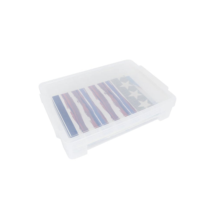 Pen + Gear Plastic Stacker Document Box, Clear, Letter Size, Desktop Organizer