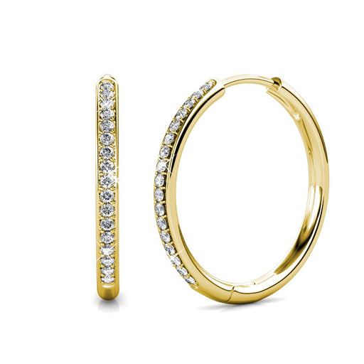 Bianca 18K White Gold Hoop Earrings with Swarovski Crystals, Female