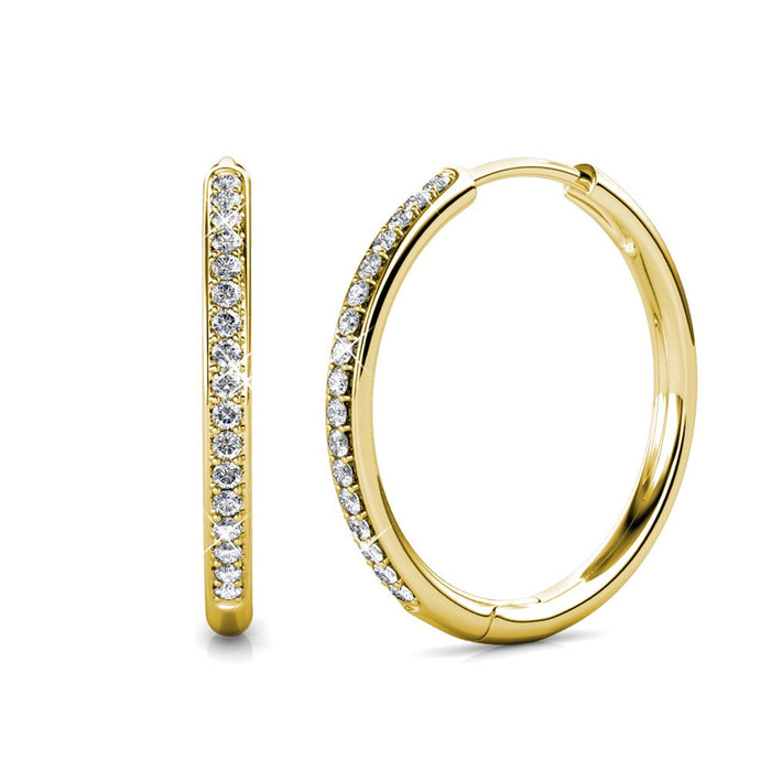 Bianca 18K White Gold Hoop Earrings with Swarovski Crystals, Female