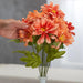 Peach Artificial Zinnia Bush Faux Zinnia Silk Flower Bush for Home Decor and Flower Arrangments