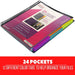 24 Pocket Spiral Project Organizer with 12 Dividers, Fits 8.5" X 11" Letter Size Papers Folder Organizer Binder with Front Cover and Customizable Cover, Erasable Write on Tabs for Documents Files