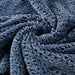 Melange Waffle Texture with Velvet Plush Fleece Dual Layer Reversible Throw Blanket, 50" X 60", Navy and Blue