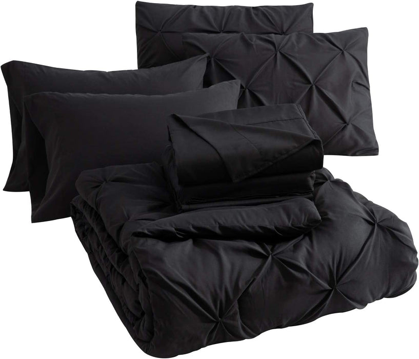 Bedsure Full Size Comforter Sets - Bedding Sets Full 7 Pieces, Bed in a Bag Black Bed Sets with Comforters, Sheets, Pillowcases & Shams,Adult & Kids Bedding