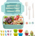 Bento Lunch Box for Adult, Bento Boxes with Fork Spoon&Muffin Silicone Cup, Compartment Bento Box Leak Proof, Microwavable Lunch Containers, Bento Box with Utensils for Work/Picnic