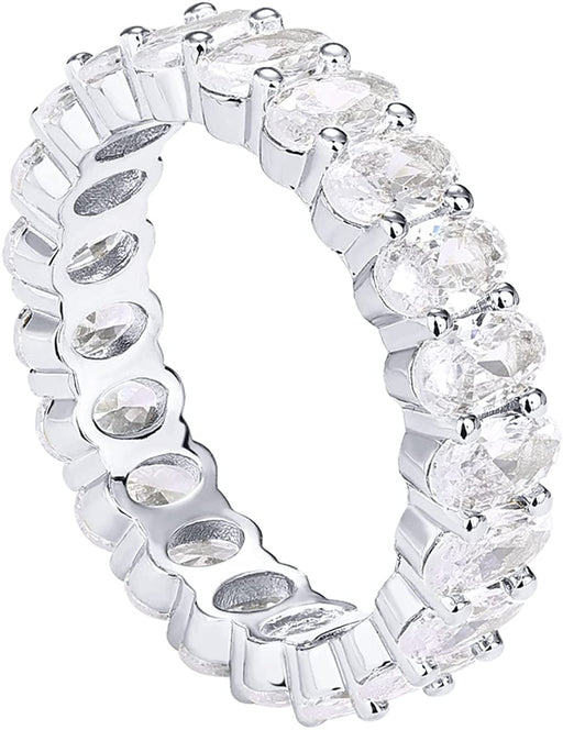 14K Gold Plated Rings Oval Cubic Zirconia Love Ring | Eternity Ring | 5Mm Stackable Rings for Women | Gold Rings for Women