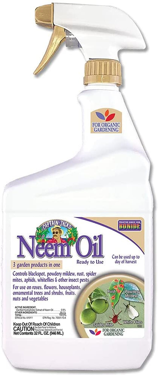 Bonide Captain Jack'S Neem Oil, 32 Oz Ready-To-Use Spray, Multi-Purpose Fungicide, Insecticide and Miticide for Organic Gardening