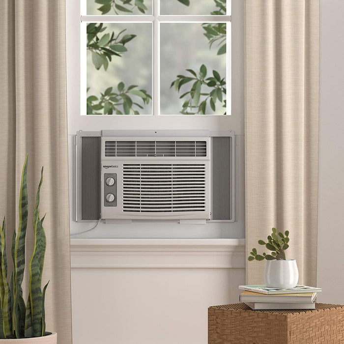 Window-Mounted Air Conditioner with Mechanical Control - Cools 150 Square Feet, 5000 BTU, AC Unit