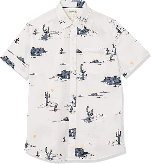 Men'S Standard-Fit Short-Sleeve Printed Poplin Shirt